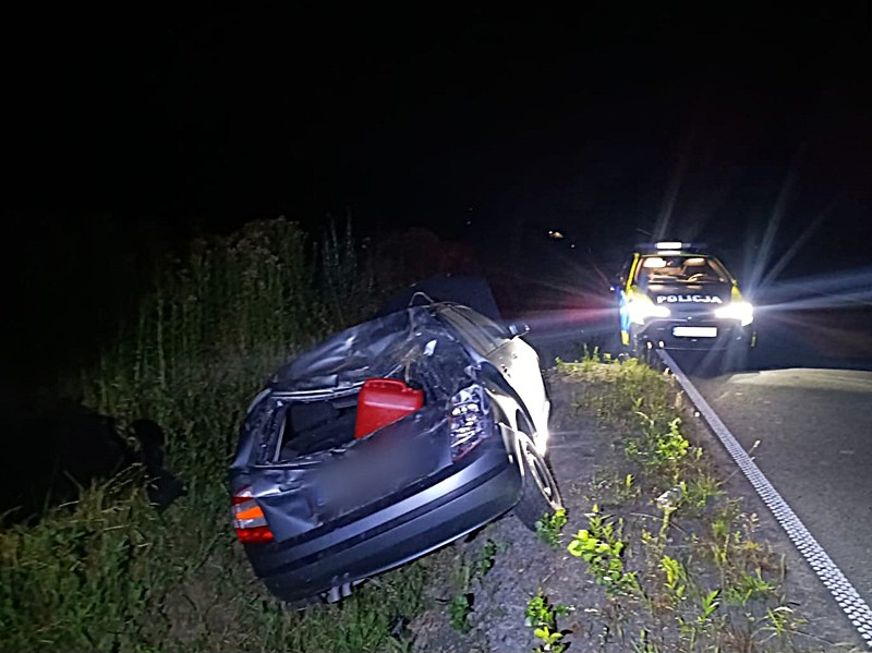 Dachował w gminie Kamieniec Ząbkowicki. Był pod wpływem - Wypadki i Kolizje