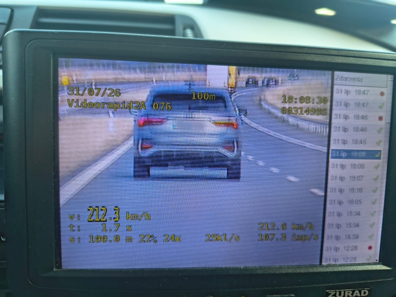 Zatrzymał kierowcę jadącego 212 km/h na S3 - Drogówka