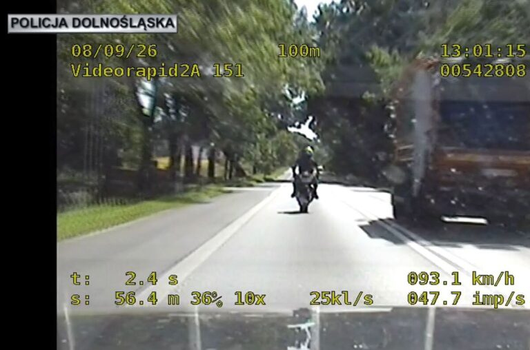 Motocyklista w Bolesławcu popełnił 157 km/h i stracił prawo jazdy - Wypadki i Kolizje